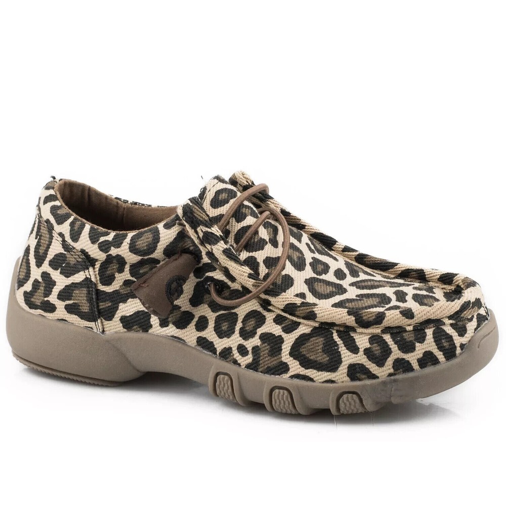 Roper Kids Leopard Print Canvas Sneakers in Tan and Black